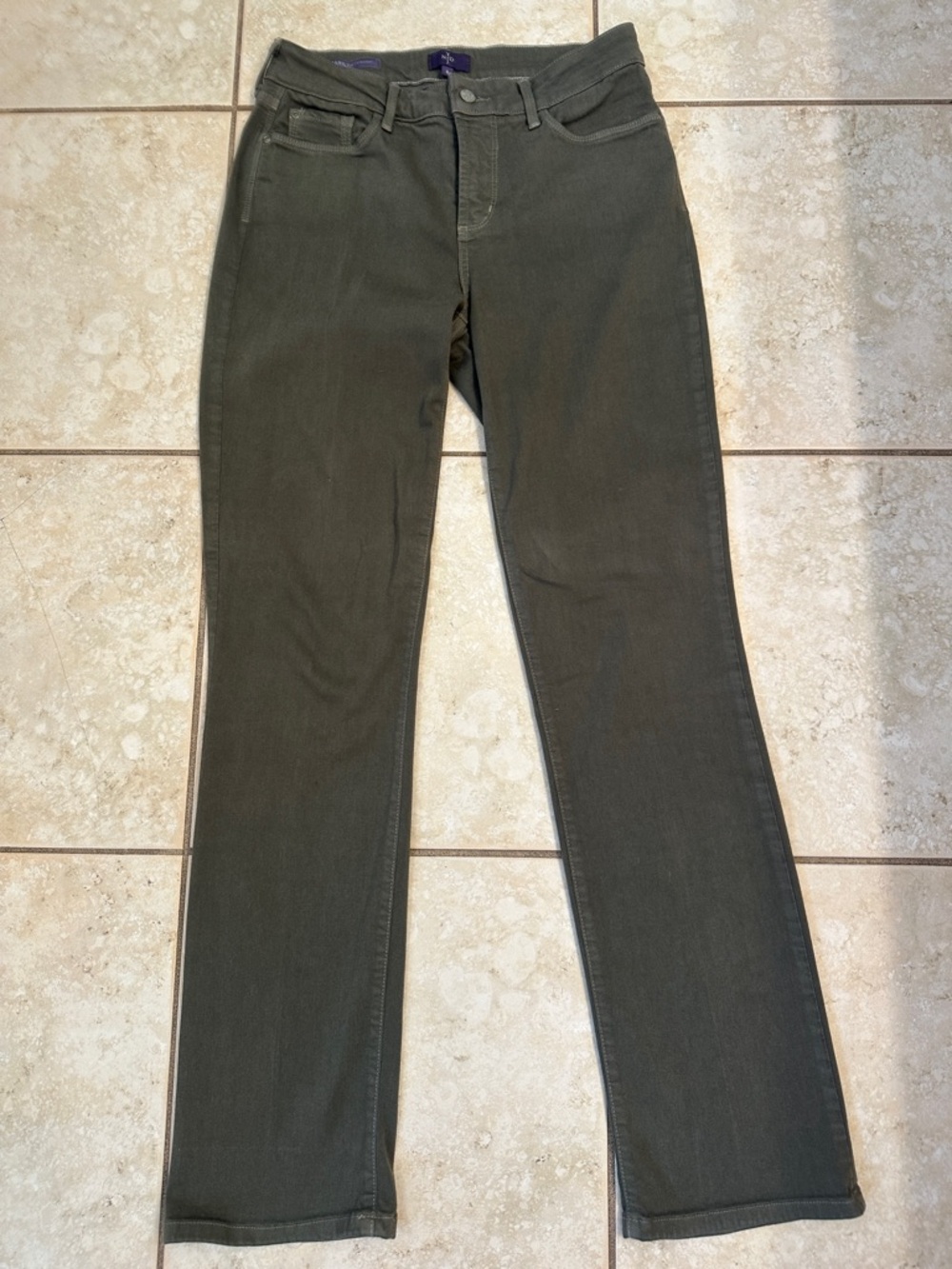NYDJ Marilyn Straight Jeans in Olive